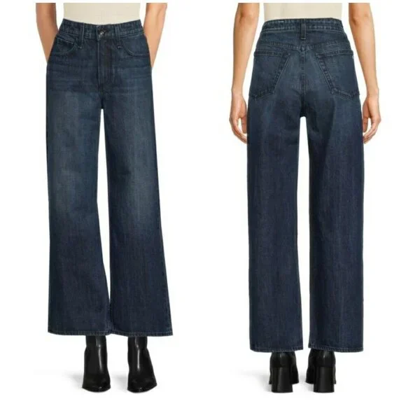 💕RAG & BONE💕 Lori Mid-Rise Wide-Leg Jeans ~ Dark Wash Blue 28 NWT